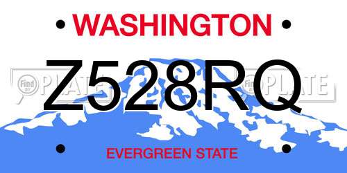 Z528RQ Washington License Plate
