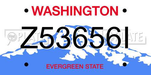 Z53656I Washington License Plate