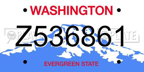 Z536861 Washington License Plate