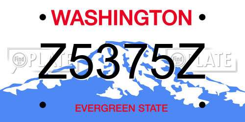 Z5375Z Washington License Plate