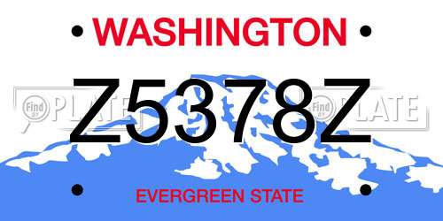 Z5378Z Washington License Plate