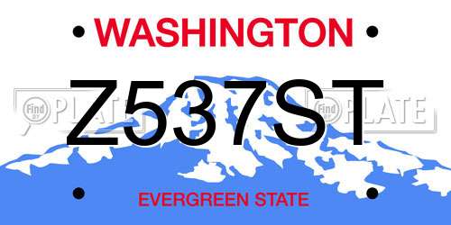 Z537ST Washington License Plate