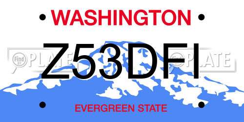Z53DFI Washington License Plate