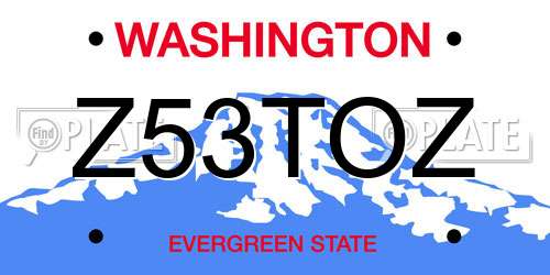 Z53TOZ Washington License Plate