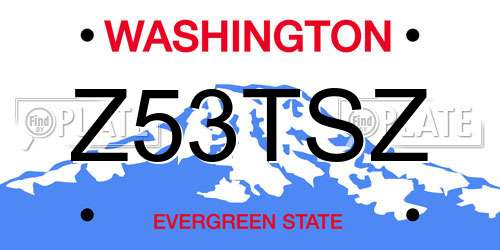 Z53TSZ Washington License Plate