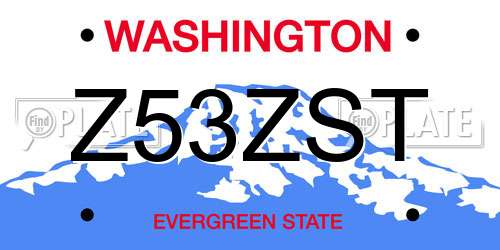 Z53ZST Washington License Plate