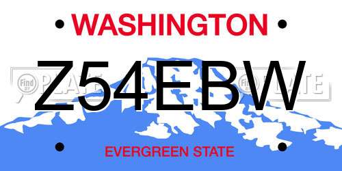 Z54EBW Washington License Plate