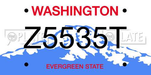 Z5535T Washington License Plate