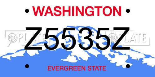 Z5535Z Washington License Plate