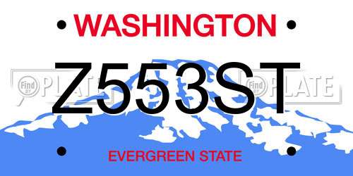 Z553ST Washington License Plate