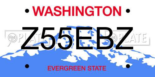 Z55EBZ Washington License Plate
