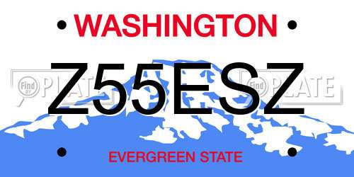 Z55ESZ Washington License Plate