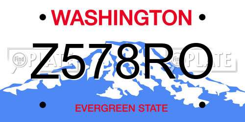 Z578RO Washington License Plate