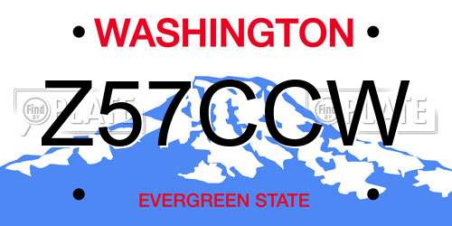 Z57CCW Washington License Plate