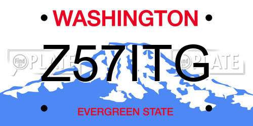 Z57ITG Washington License Plate