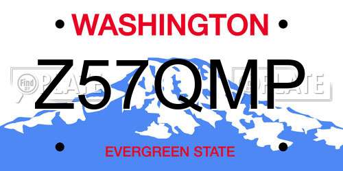Z57QMP Washington License Plate