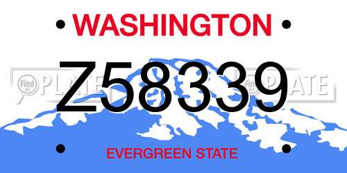 Z58339 Washington License Plate