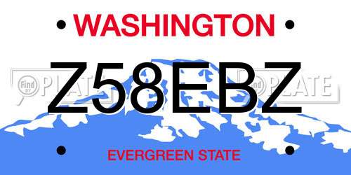 Z58EBZ Washington License Plate
