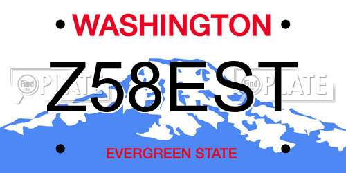 Z58EST Washington License Plate