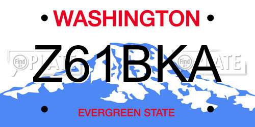 Z61BKA Washington License Plate