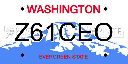 Z61CEO Washington License Plate