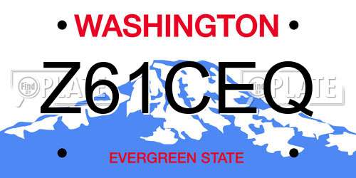 Z61CEQ Washington License Plate