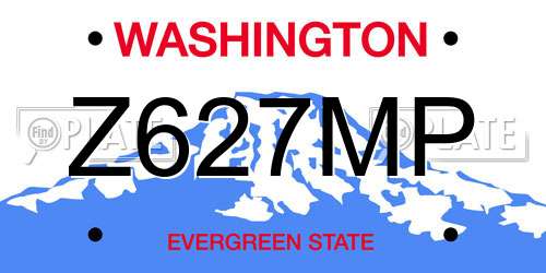 Z627MP Washington License Plate