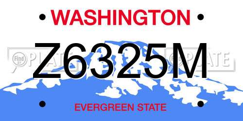 Z6325M Washington License Plate