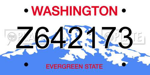 Z642173 Washington License Plate
