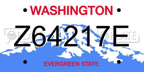 Z64217E Washington License Plate