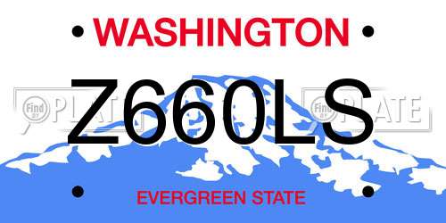 Z660LS Washington License Plate