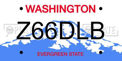 Z66DLB Washington License Plate