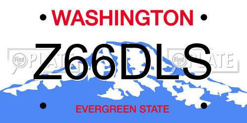 Z66DLS Washington License Plate