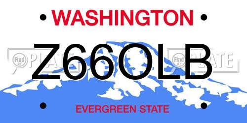 Z66OLB Washington License Plate