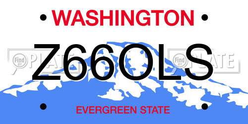 Z66OLS Washington License Plate