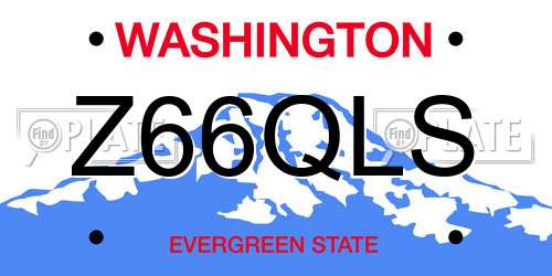 Z66QLS Washington License Plate