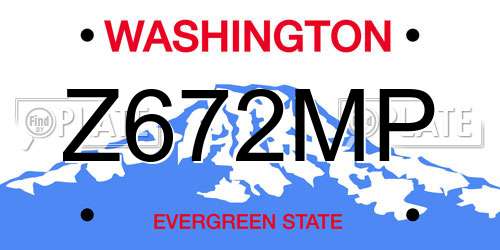 Z672MP Washington License Plate