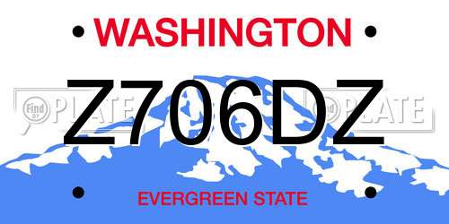 Z706DZ Washington License Plate