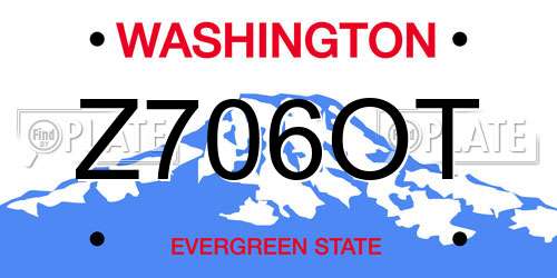 Z706OT Washington License Plate