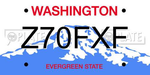 Z70FXF Washington License Plate