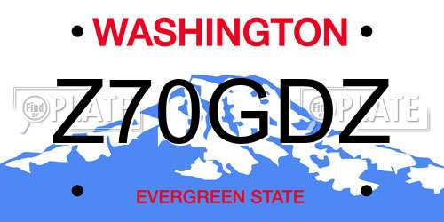 Z70GDZ Washington License Plate