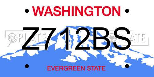 Z712BS Washington License Plate