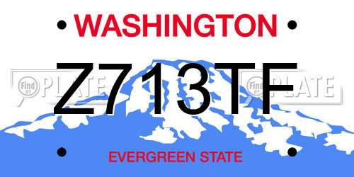 Z713TF Washington License Plate