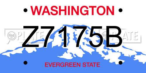 Z7175B Washington License Plate