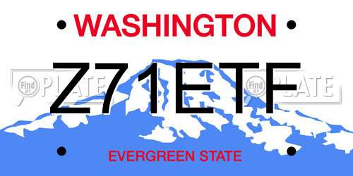Z71ETF Washington License Plate