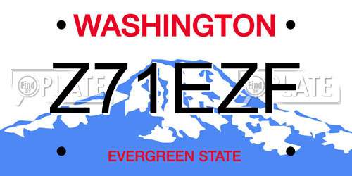 Z71EZF Washington License Plate