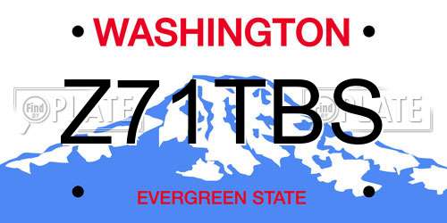 Z71TBS Washington License Plate