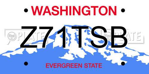 Z71TSB Washington License Plate