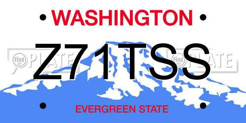 Z71TSS Washington License Plate