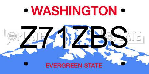 Z71ZBS Washington License Plate